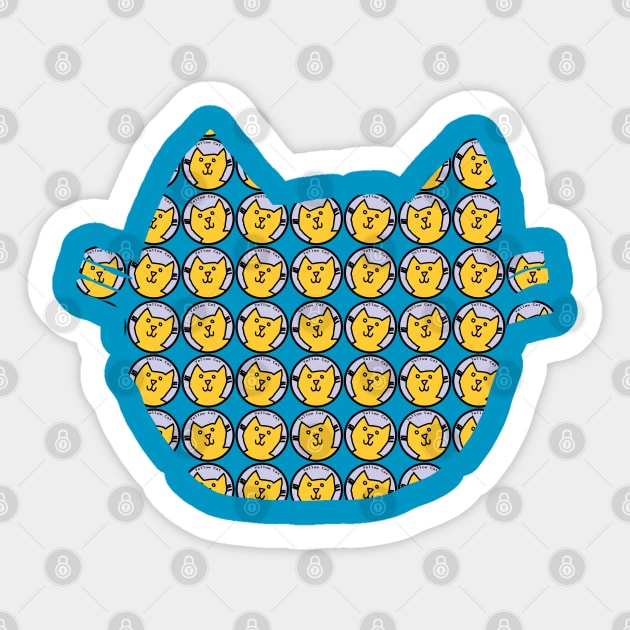 Yellow Cat Portrait Pattern Graphic Sticker by ellenhenryart